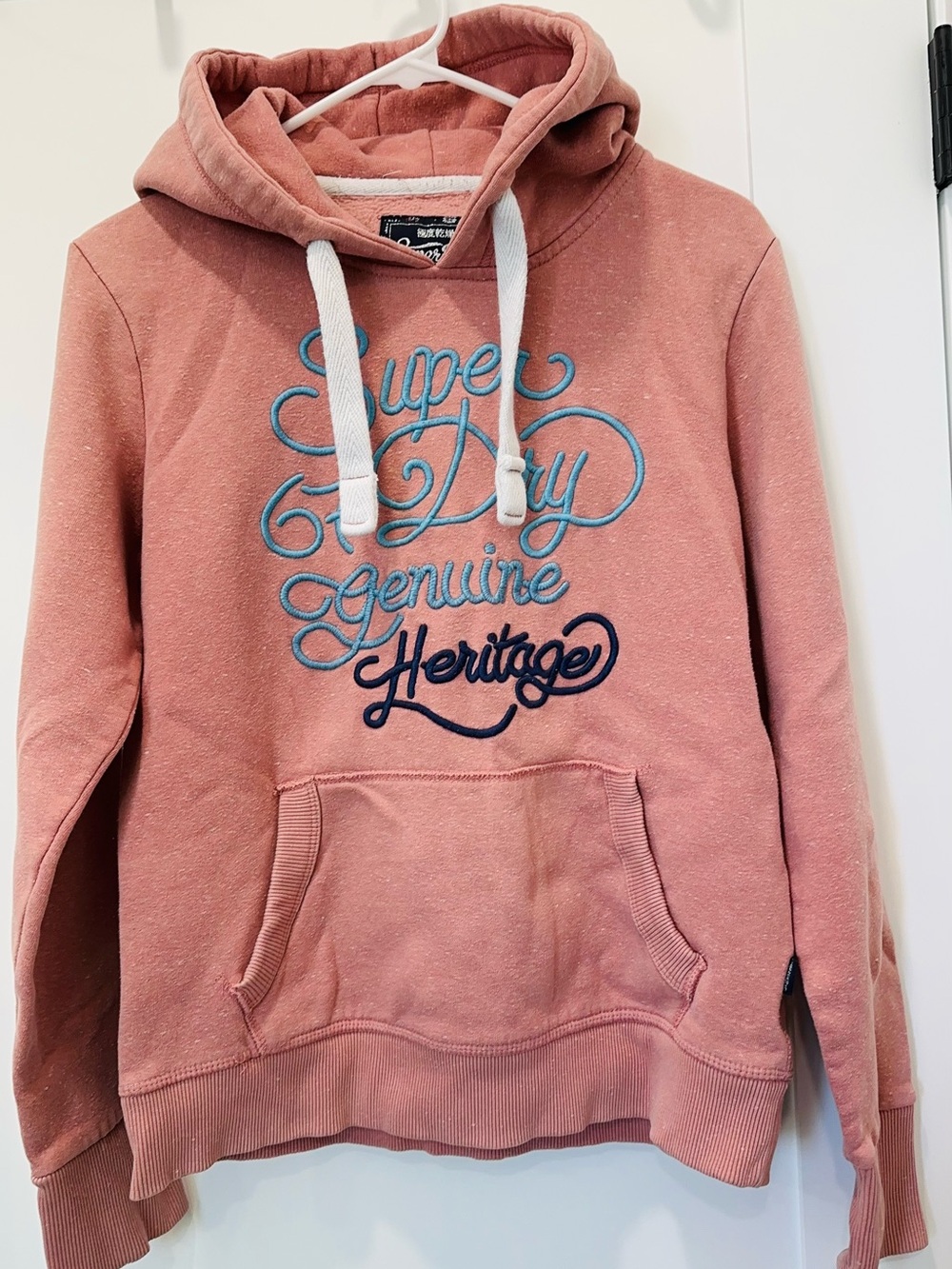 Superdry Dusty Pink Heritage Embroidered Logo Hoodie | Size M (US 8 / UK 12)